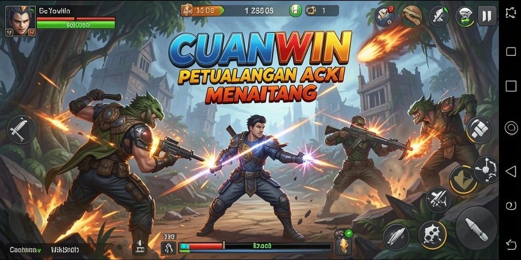 Tangkapan layar gameplay CUANWIN menunjukkan aksi seru dan mendebarkan.