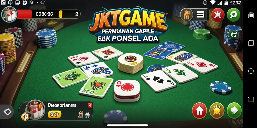 Screenshot gameplay seru JKTGAME menunjukkan momen permainan Gaple yang penuh strategi.