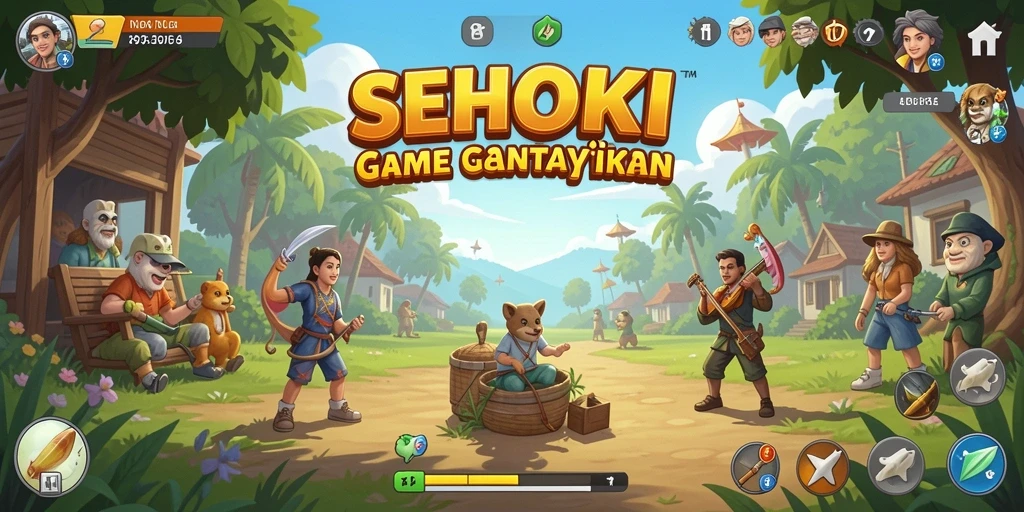 Tampilan gameplay SEHOKI yang ceria dan menyenangkan.
