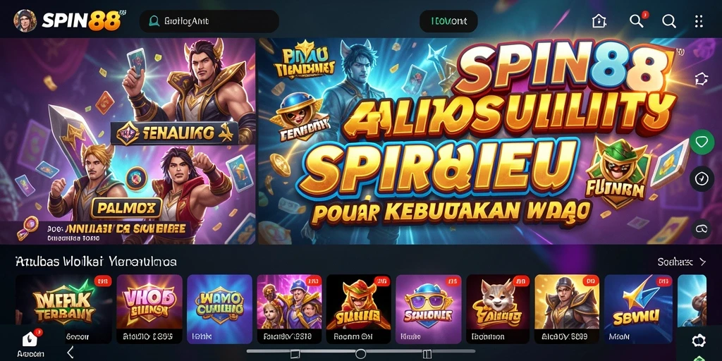 Tampilan aplikasi SPIN88 dengan fitur-fitur Utility yang berguna.