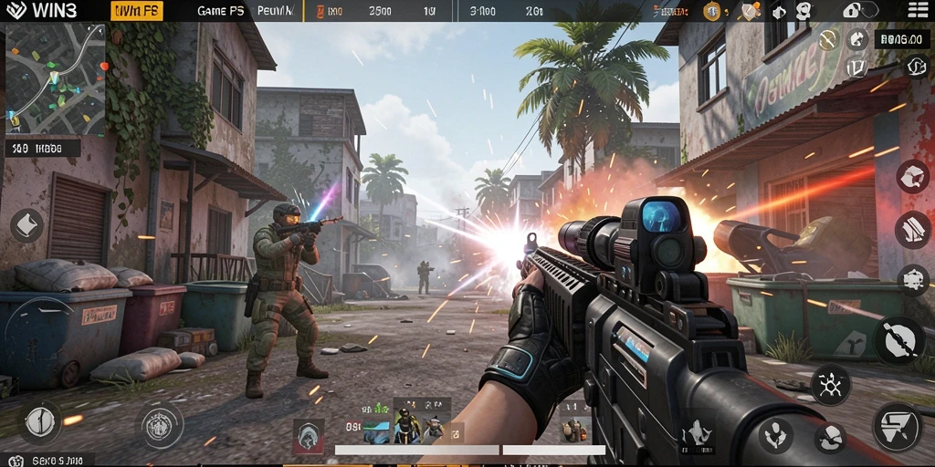 Gameplay seru dalam pertandingan FPS yang mendebarkan.